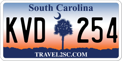 SC license plate KVD254