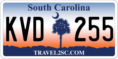SC license plate KVD255