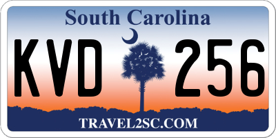 SC license plate KVD256