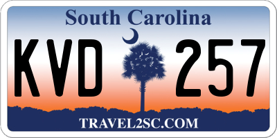 SC license plate KVD257