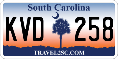 SC license plate KVD258