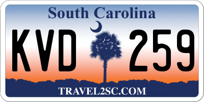 SC license plate KVD259
