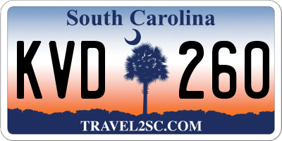 SC license plate KVD260