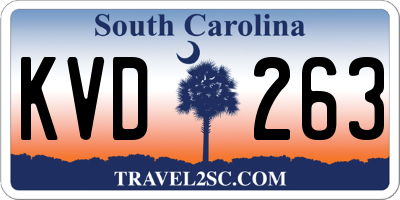 SC license plate KVD263