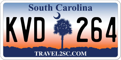 SC license plate KVD264