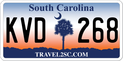 SC license plate KVD268