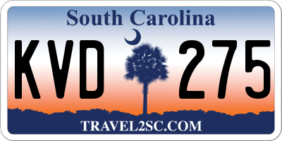 SC license plate KVD275
