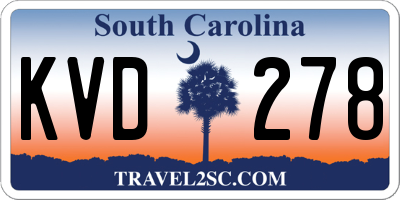 SC license plate KVD278