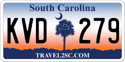 SC license plate KVD279