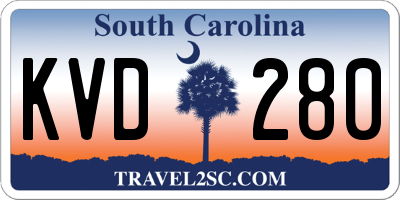 SC license plate KVD280
