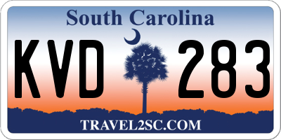 SC license plate KVD283