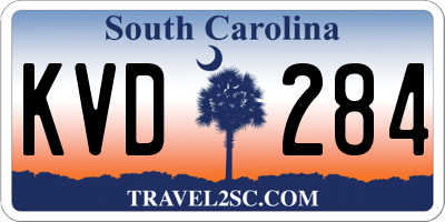 SC license plate KVD284