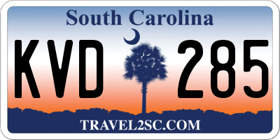 SC license plate KVD285