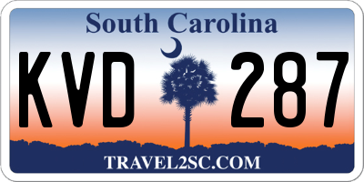 SC license plate KVD287