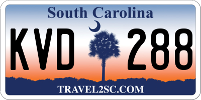 SC license plate KVD288