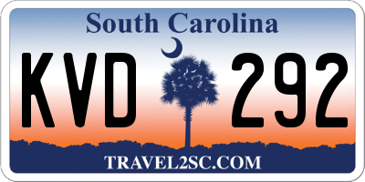 SC license plate KVD292