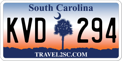 SC license plate KVD294