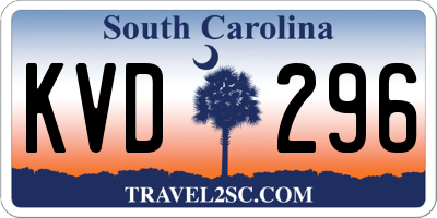 SC license plate KVD296