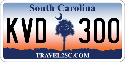 SC license plate KVD300