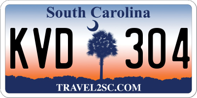 SC license plate KVD304