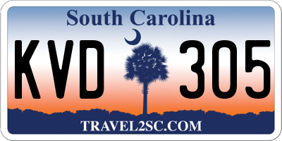 SC license plate KVD305