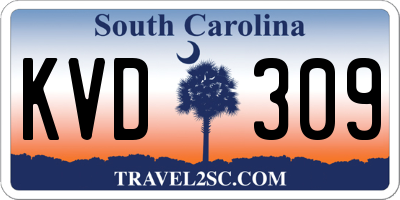 SC license plate KVD309