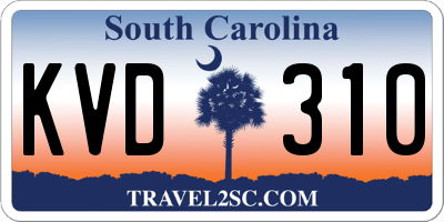 SC license plate KVD310