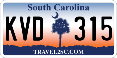 SC license plate KVD315