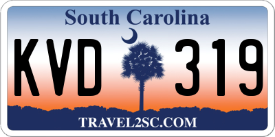 SC license plate KVD319