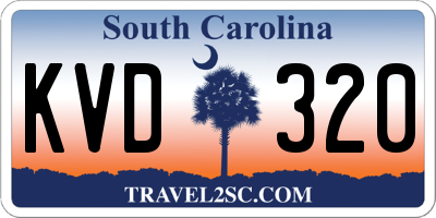 SC license plate KVD320