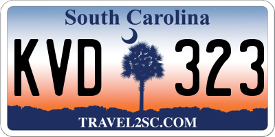 SC license plate KVD323