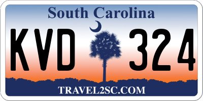 SC license plate KVD324