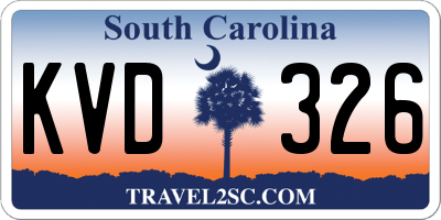 SC license plate KVD326