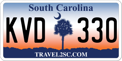 SC license plate KVD330