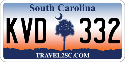 SC license plate KVD332