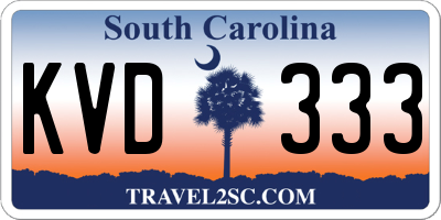 SC license plate KVD333