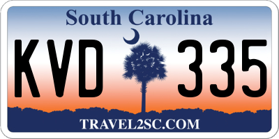 SC license plate KVD335