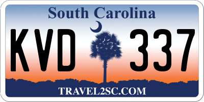 SC license plate KVD337