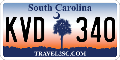SC license plate KVD340