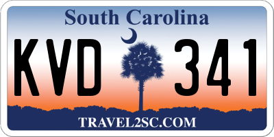 SC license plate KVD341