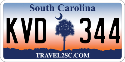 SC license plate KVD344