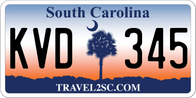 SC license plate KVD345