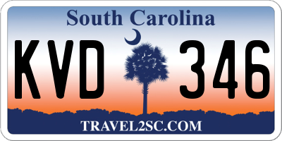 SC license plate KVD346