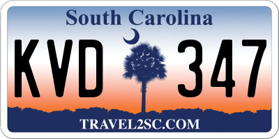 SC license plate KVD347