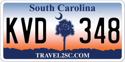 SC license plate KVD348