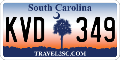SC license plate KVD349