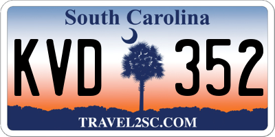 SC license plate KVD352
