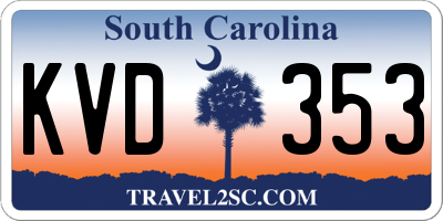 SC license plate KVD353