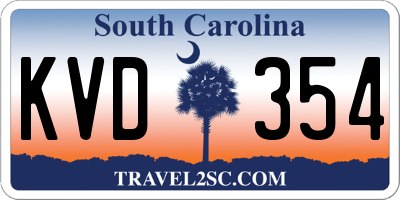 SC license plate KVD354