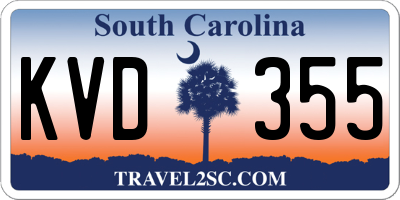 SC license plate KVD355
